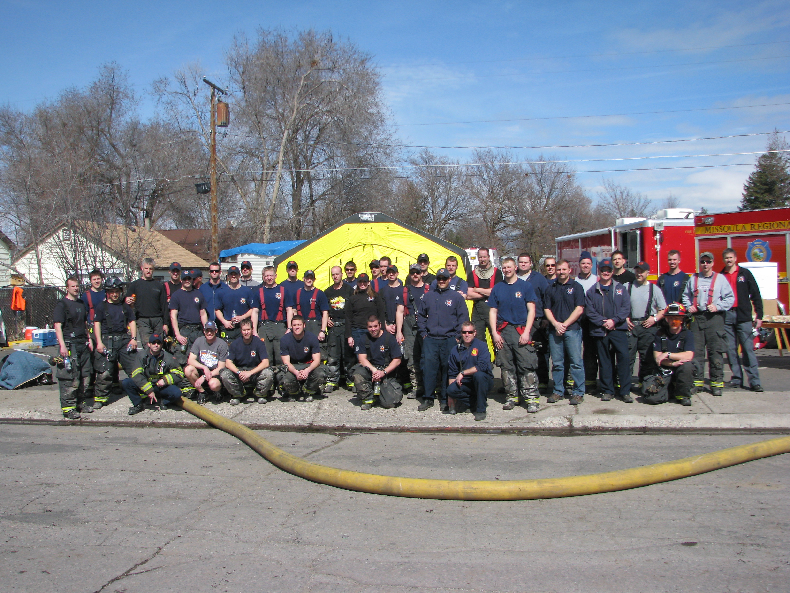 MFD Staff posed after a live burn training exercise.
