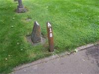 Wood post block marker