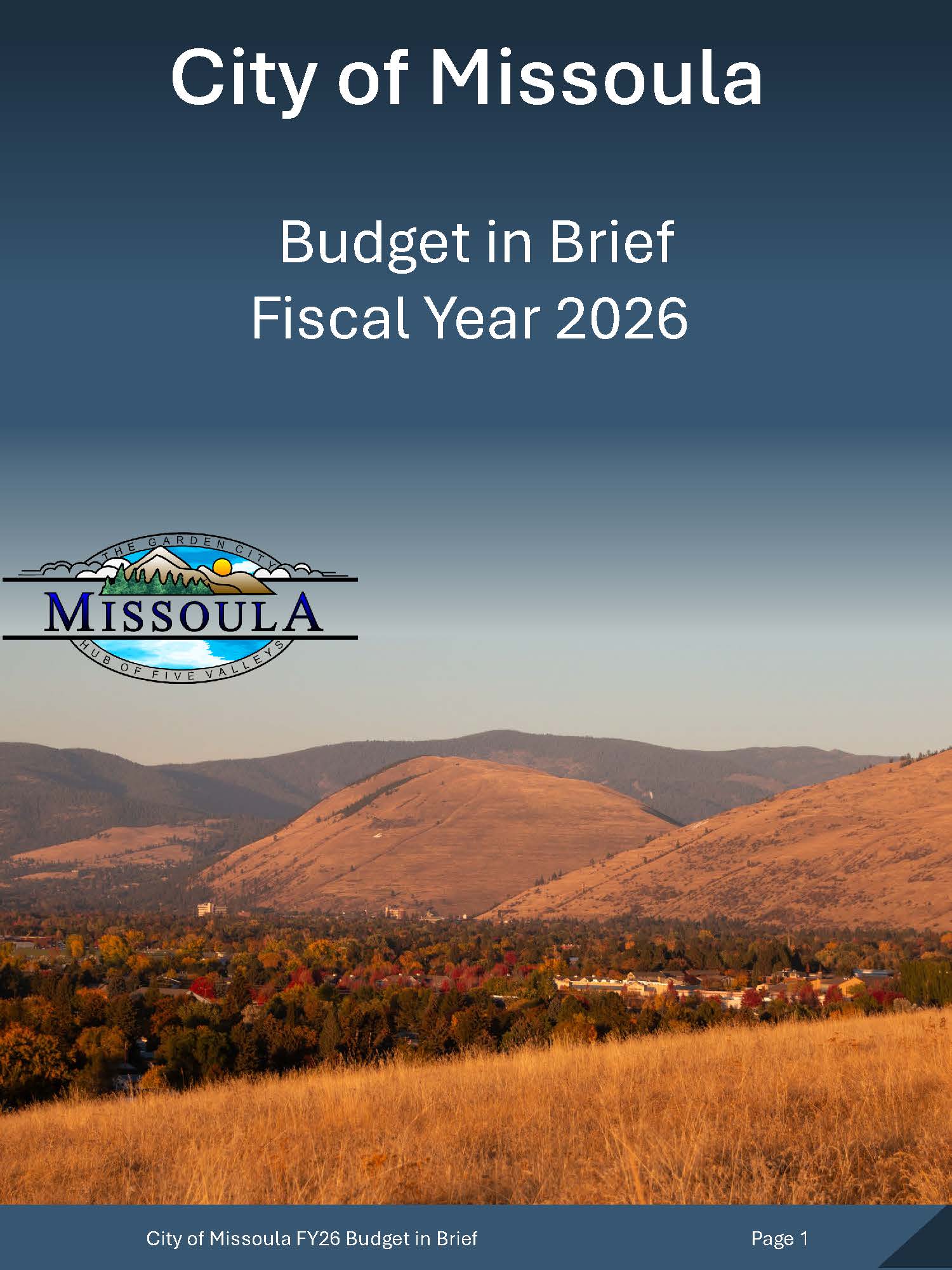 Image of Missoula on FY26 Budget in Brief cover