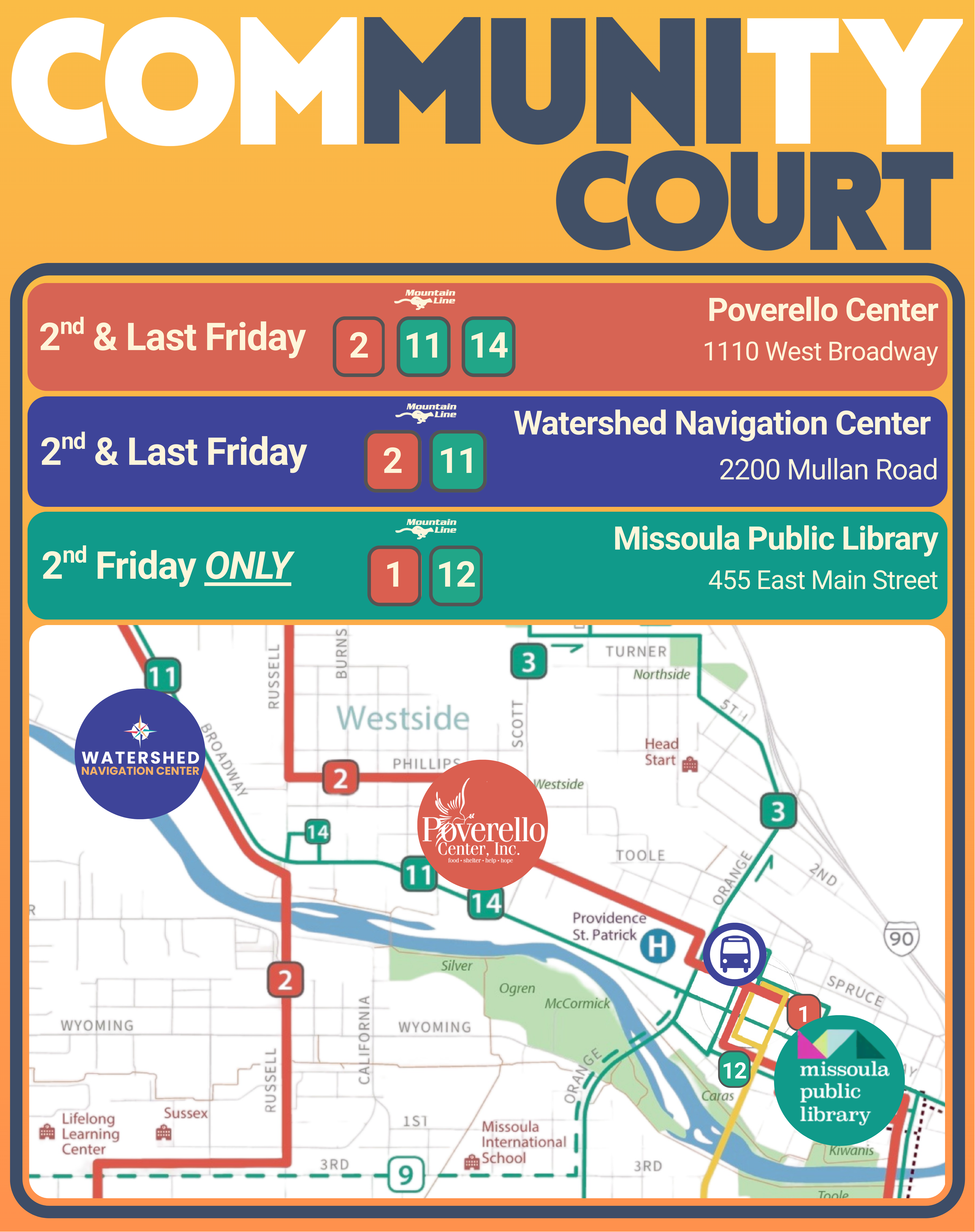 ComMUNIty Court Map and Schedule