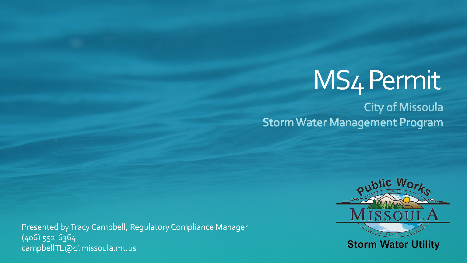 MS4 Permit Overview cover page